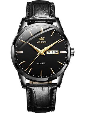 Stylish Men's Analog Quartz Watch with Day & Date, Stainless Steel, Luminous